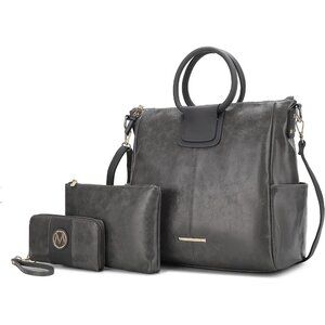 Elegant Vegan Leather 3-Piece Tote Bag Set for Women - Perfect for Day & Night